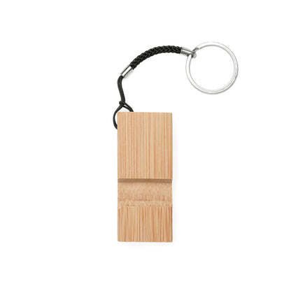 Stamina STELO Bamboo keyring in beige - promotional merchandise printed with your company logo