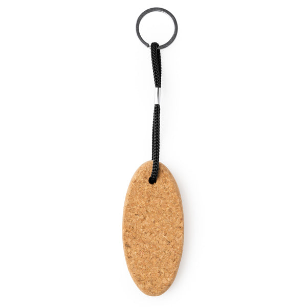 Stamina YATE Cork keyring in black - promotional merchandise printed with your company logo