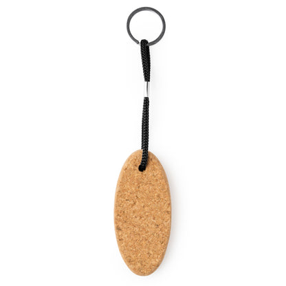 Stamina YATE Cork keyring in black - promotional merchandise printed with your company logo