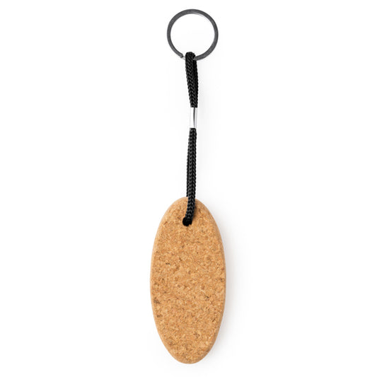 Stamina YATE Cork keyring in black - promotional merchandise printed with your company logo