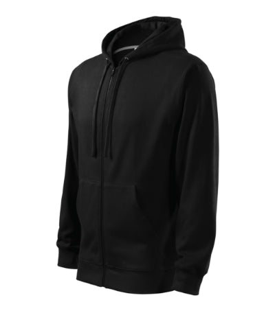 MALFINI TRENDY ZIPPER Men's sweatshirt in black - promotional clothing printed with your company logo