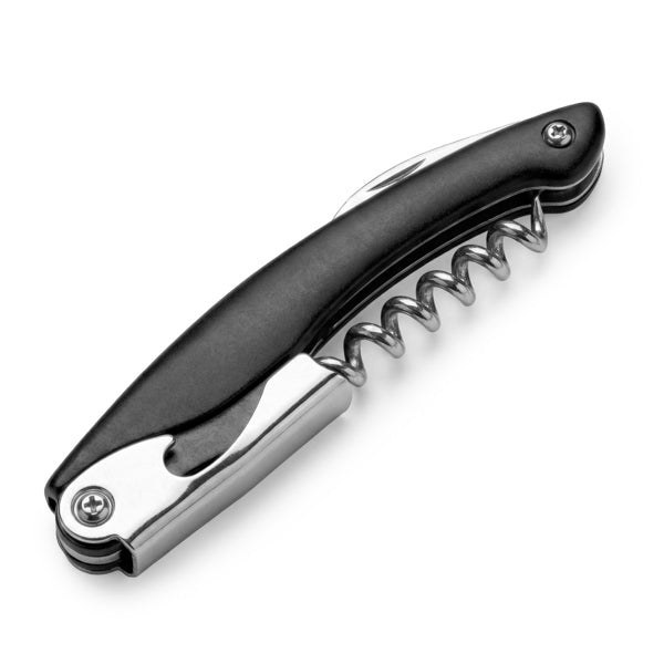 Stamina GARNAC Classic stainless steel corkscrew in black - promotional merchandise printed with your company logo