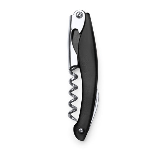 Stamina GARNAC Classic stainless steel corkscrew in black - promotional merchandise printed with your company logo