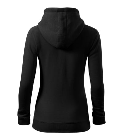 MALFINI TRENDY ZIPPER Women's sweatshirt in black - promotional clothing printed with your company logo