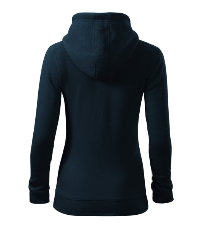 MALFINI TRENDY ZIPPER Women's sweatshirt in navy blue - promotional clothing printed with your company logo