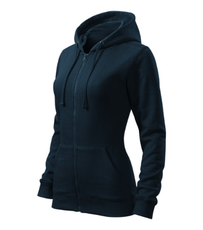 MALFINI TRENDY ZIPPER Women's sweatshirt in navy blue - promotional clothing printed with your company logo