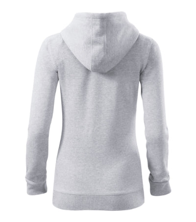 MALFINI TRENDY ZIPPER Women's sweatshirt in ash melange - promotional clothing printed with your company logo