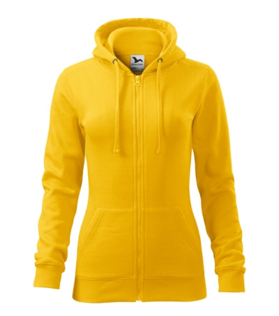 MALFINI TRENDY ZIPPER Women's sweatshirt in yellow - promotional clothing printed with your company logo