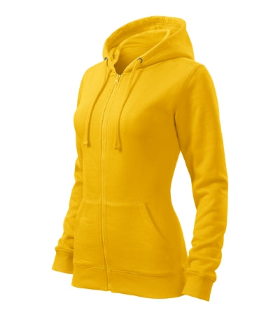 MALFINI TRENDY ZIPPER Women's sweatshirt in yellow - promotional clothing printed with your company logo