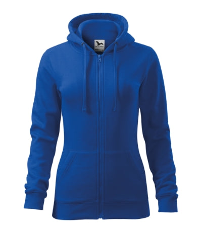 MALFINI TRENDY ZIPPER Women's sweatshirt in royal blue - promotional clothing printed with your company logo