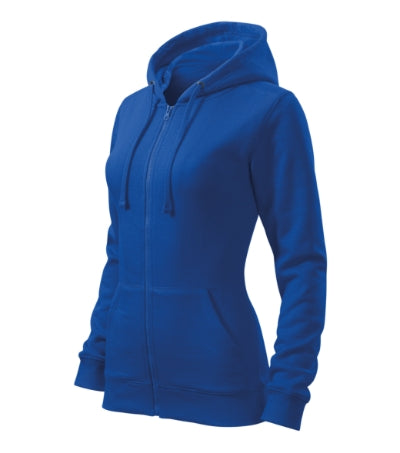 MALFINI TRENDY ZIPPER Women's sweatshirt in royal blue - promotional clothing printed with your company logo