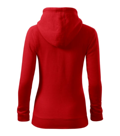 MALFINI TRENDY ZIPPER Women's sweatshirt in red - promotional clothing printed with your company logo
