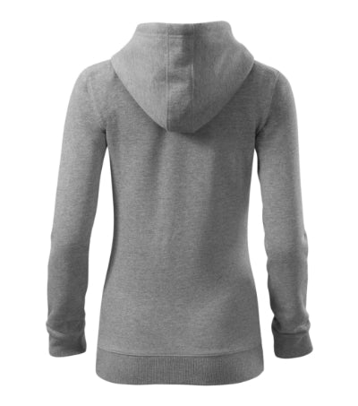 MALFINI TRENDY ZIPPER Women's sweatshirt in dark gray melange - promotional clothing printed with your company logo