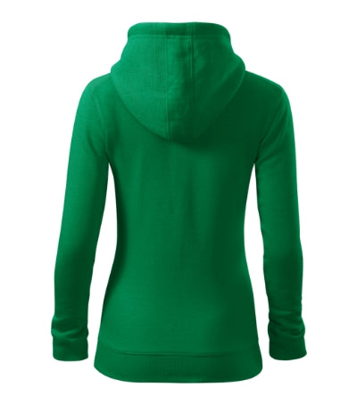 MALFINI TRENDY ZIPPER Women's sweatshirt in kelly green - promotional clothing printed with your company logo