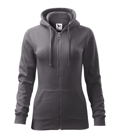 MALFINI TRENDY ZIPPER Women's sweatshirt in steel gray - promotional clothing printed with your company logo