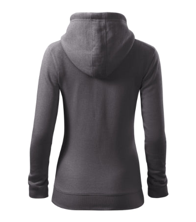 MALFINI TRENDY ZIPPER Women's sweatshirt in steel gray - promotional clothing printed with your company logo
