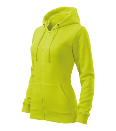 MALFINI TRENDY ZIPPER Women's sweatshirt in lime punch - promotional clothing printed with your company logo