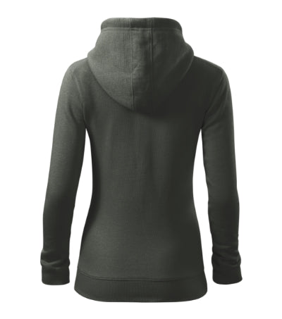 MALFINI TRENDY ZIPPER Women's sweatshirt in castor gray - promotional clothing printed with your company logo