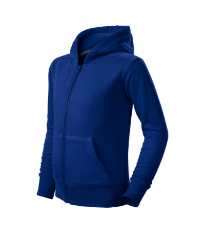 MALFINI TRENDY ZIPPER Kids' sweatshirt in royal blue - promotional clothing printed with your company logo