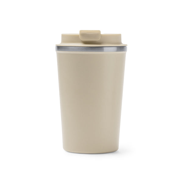 Stamina OKELE Double-walled stainless steel thermal cup in beige - promotional merchandise printed with your company logo