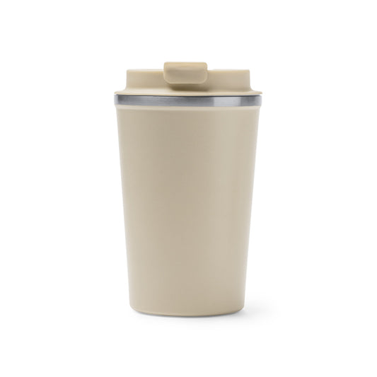 Stamina OKELE Double-walled stainless steel thermal cup in beige - promotional merchandise printed with your company logo