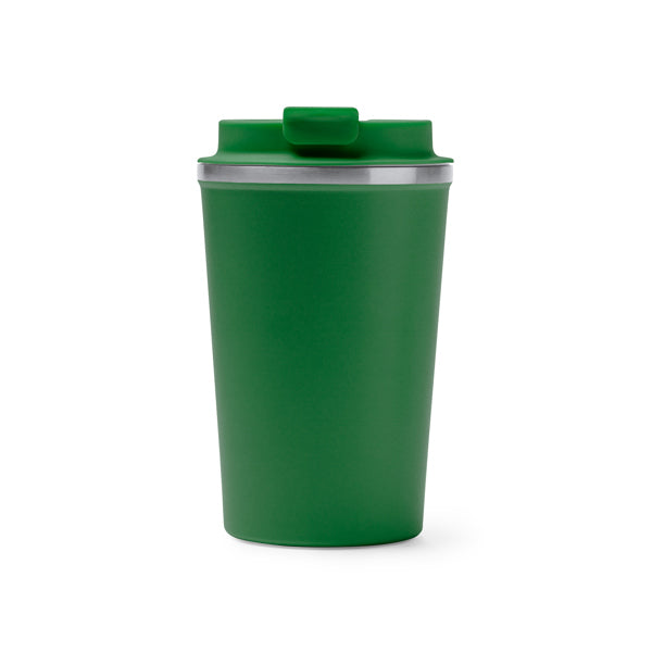 Stamina OKELE Double-walled stainless steel thermal cup in bottle green - promotional merchandise printed with your company