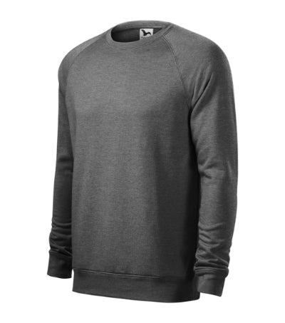 MALFINI MERGER Men's sweatshirt in black melange - promotional clothing printed with your company logo