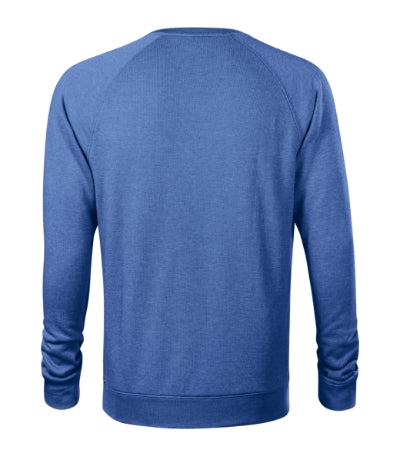 MALFINI MERGER Men's sweatshirt in blue melange - promotional clothing printed with your company logo
