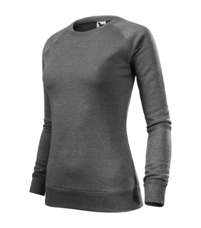 MALFINI MERGER Women's sweatshirt in black melange - promotional clothing printed with your company logo