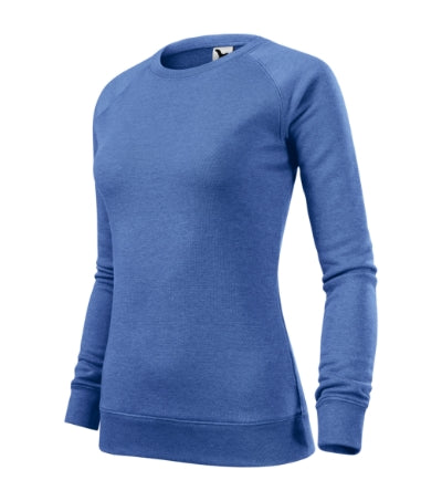 MALFINI MERGER Women's sweatshirt in blue melange - promotional clothing printed with your company logo