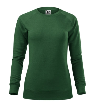 MALFINI MERGER Women's sweatshirt in bottle green melange - promotional clothing printed with your company logo