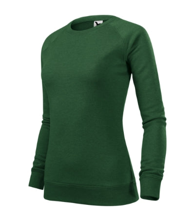 MALFINI MERGER Women's sweatshirt in bottle green melange - promotional clothing printed with your company logo