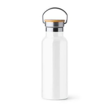 Stamina TISET Stainless steel double wall thermal bottle in white - promotional merchandise printed with your company logo