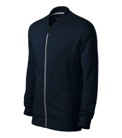 MALFINI Premium BOMBER Men's sweatshirt in navy blue - promotional clothing printed with your company logo