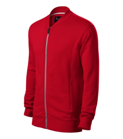 MALFINI Premium BOMBER Men's sweatshirt in formula red - promotional clothing printed with your company logo