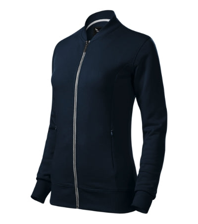 MALFINI Premium BOMBER Women's sweatshirt in navy blue - promotional clothing printed with your company logo