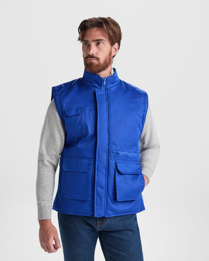 ROLY WRK ALMANZOR Men's vest in white - promotional clothing printed with your company logo