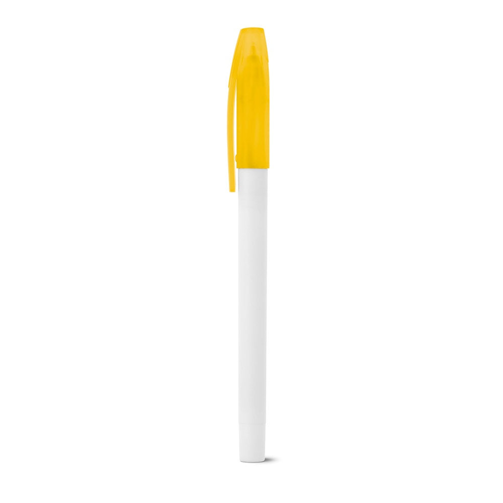 JADE promotional pen in yellow with custom logo branding