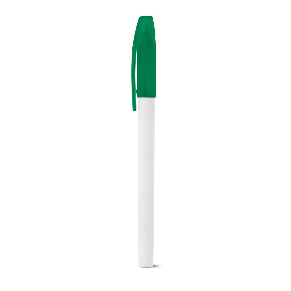 JADE promotional pen in green with custom logo branding