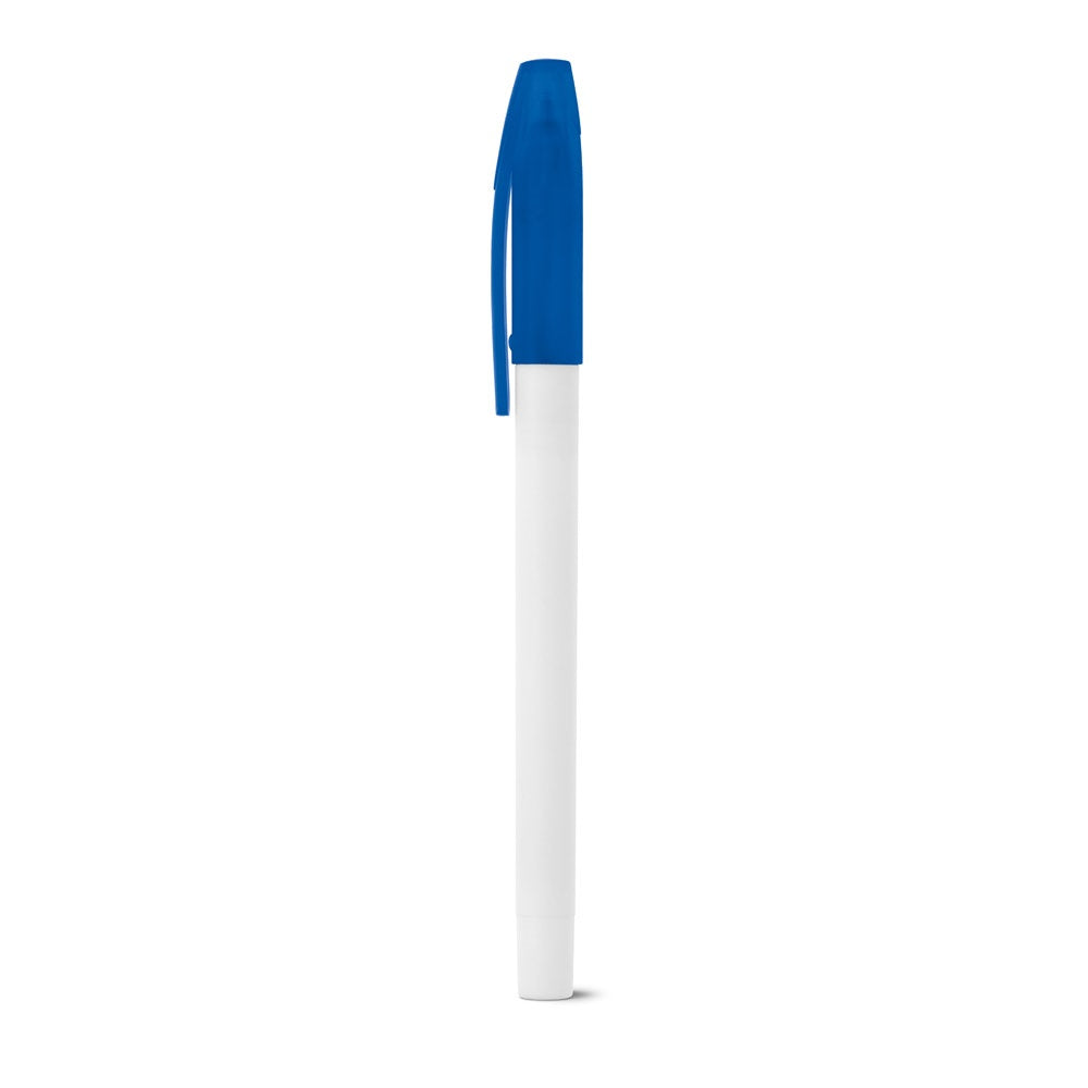 JADE promotional pen in royal blue with custom logo branding