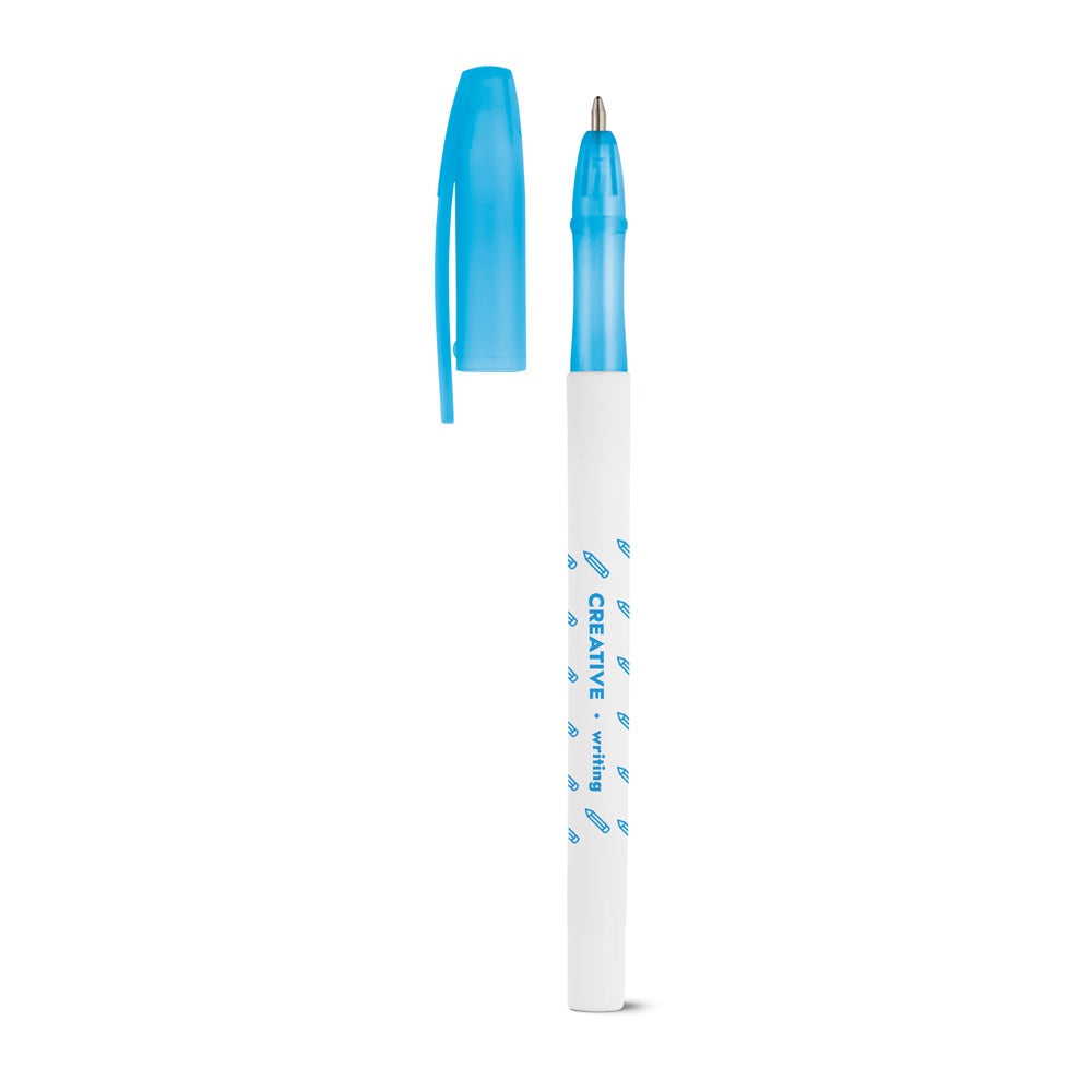 JADE promotional pen in light blue with custom logo branding