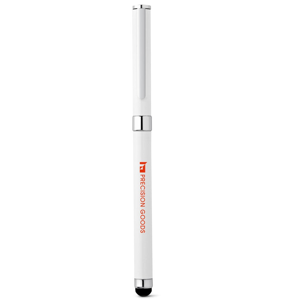 TOUCH promotional pen in white with custom logo branding