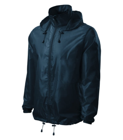 MALFINI WINDY Unisex windbreaker in navy blue - promotional clothing printed with your company logo