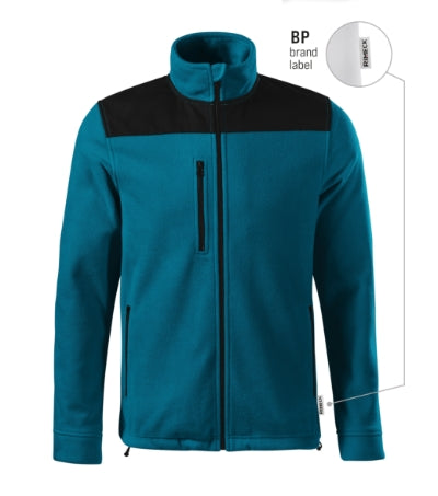 RIMECK EFFECT Unisex fleece in petrol blue, brand label - promotional clothing printed with your company logo