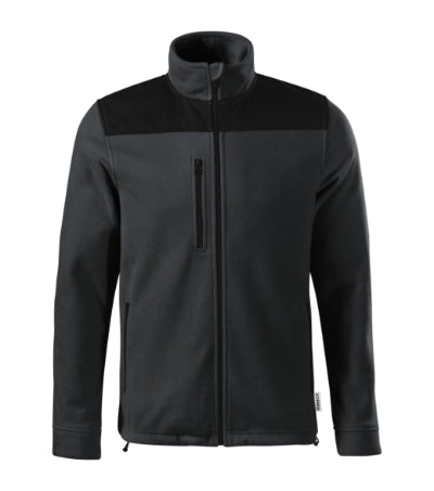 RIMECK EFFECT Unisex fleece in ebony gray, brand label - promotional clothing printed with your company logo