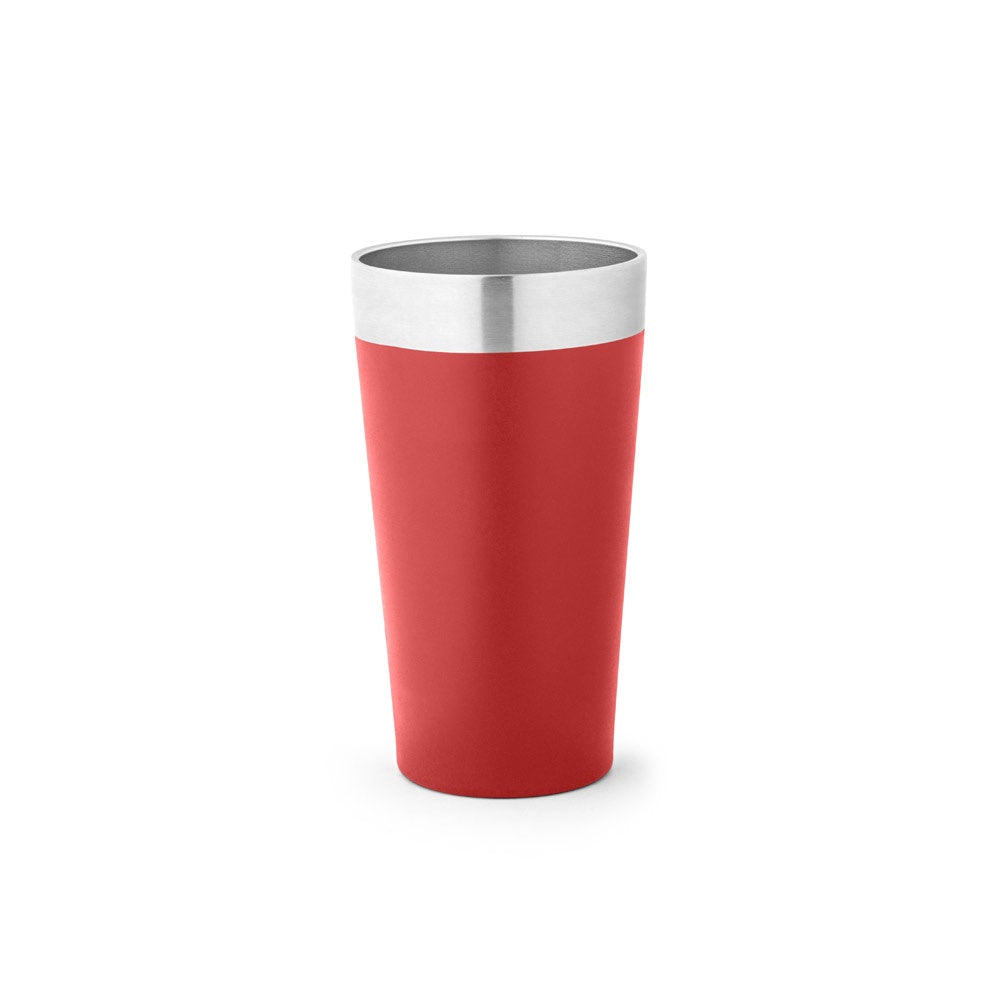 GRACE promotional travel cup in burgundy with custom logo branding