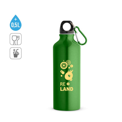RE-LANDSCAPE M promotional bottle (complete set view) with custom logo branding
