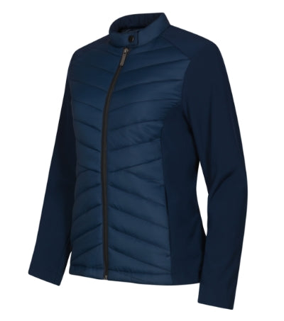 MALFINI Premium CROSS Women's hybrid jacket in navy blue - promotional clothing printed with your company logo