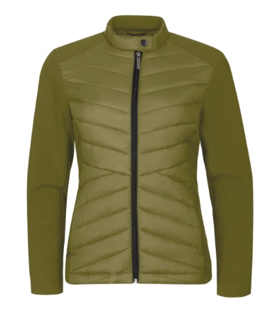 MALFINI Premium CROSS Women's hybrid jacket in avocado green - promotional clothing printed with your company logo