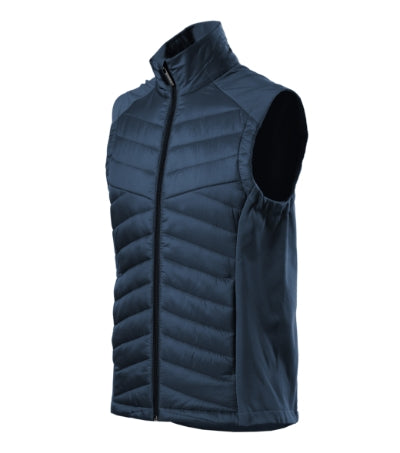 MALFINI Premium CROSS Men's hybrid vest in navy blue - promotional clothing printed with your company logo